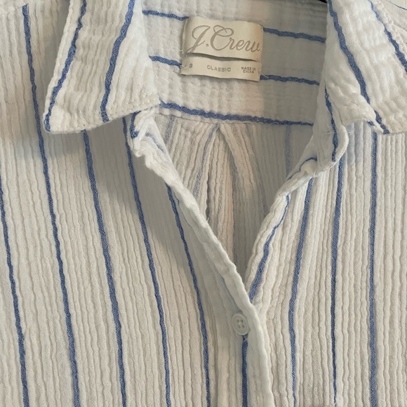 J Crew Classic-Fit Soft Gauze Shirt in Vertical Stripe - Sz S - Picture 7 of 7